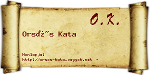 Orsós Kata névjegykártya