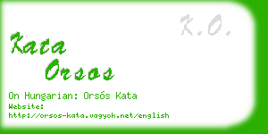 kata orsos business card